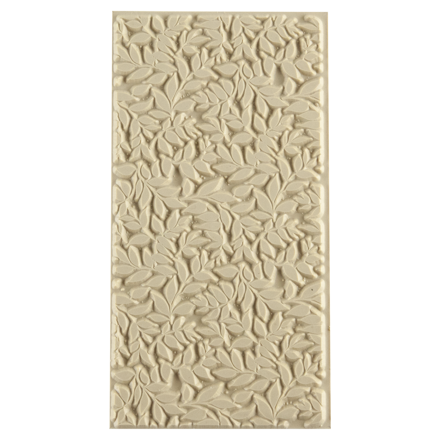 Texture Tile - Simple Leaves. Beige Texture Tiles are flexible, washable and can be used with any soft clay. Spritz with CoolSlip or dust on Dry Powder Release for stick-free impressions when using metal clay and polymer clay.