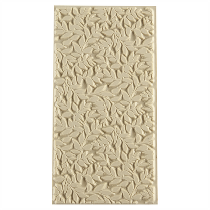 Texture Tile - Simple Leaves. Beige Texture Tiles are flexible, washable and can be used with any soft clay. Spritz with CoolSlip or dust on Dry Powder Release for stick-free impressions when using metal clay and polymer clay.