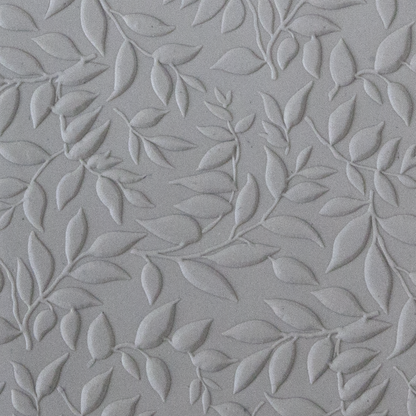 Texture Tile - Simple Leaves Embossed sample rolled into clay