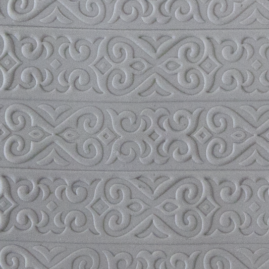 Texture Tile - Kazakh Vertical sample rolled into clay