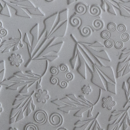 Texture Tile - Forest Floor sample rolled into clay