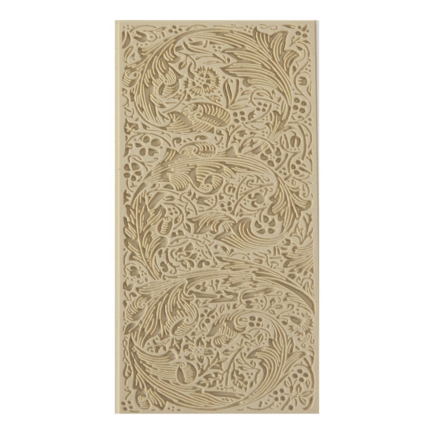 Texture Tile - Acanthas. Beige Texture Tiles are flexible, washable and can be used with any soft clay. Spritz with CoolSlip or dust on Dry Powder Release for stick-free impressions when using metal clay and polymer clay.