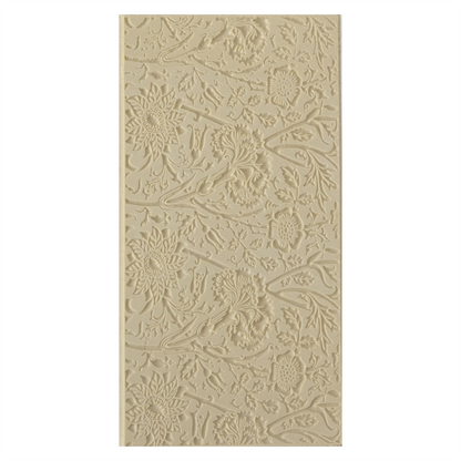 Texture Tile - Carnations. Beige Texture Tiles are flexible, washable and can be used with any soft clay. Spritz with CoolSlip or dust on Dry Powder Release for stick-free impressions when using metal clay and polymer clay.