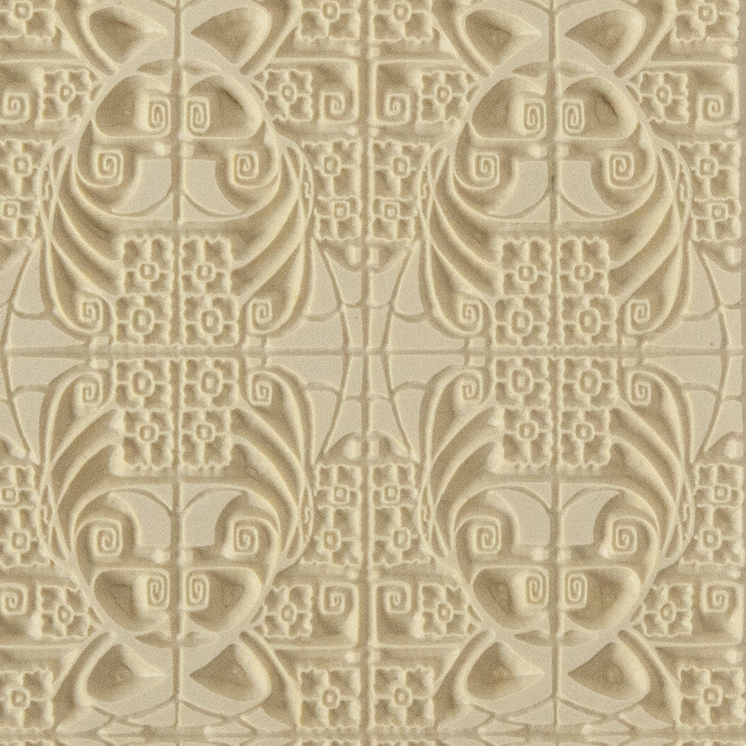 Texture Tile - Deco Daffodils. Beige Texture Tiles are flexible, washable and can be used with any soft clay. Spritz with CoolSlip or dust on Dry Powder Release for stick-free impressions when using metal clay and polymer clay.