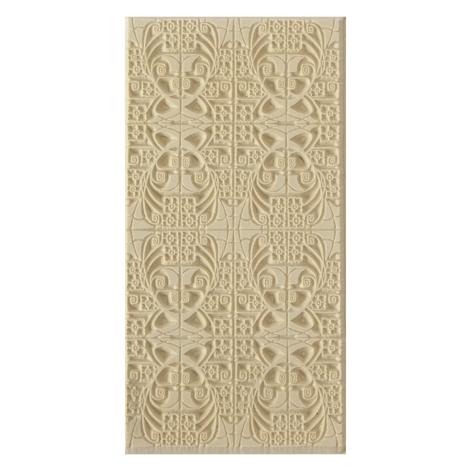 Texture Tile - Deco Daffodils. Beige Texture Tiles are flexible, washable and can be used with any soft clay. Spritz with CoolSlip or dust on Dry Powder Release for stick-free impressions when using metal clay and polymer clay.