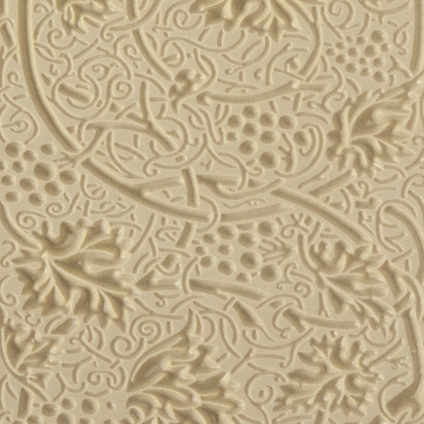 Texture Tile - Grapevines Embossed. Beige Texture Tiles are flexible, washable and can be used with any soft clay. Spritz with CoolSlip or dust on Dry Powder Release for stick-free impressions when using metal clay and polymer clay.