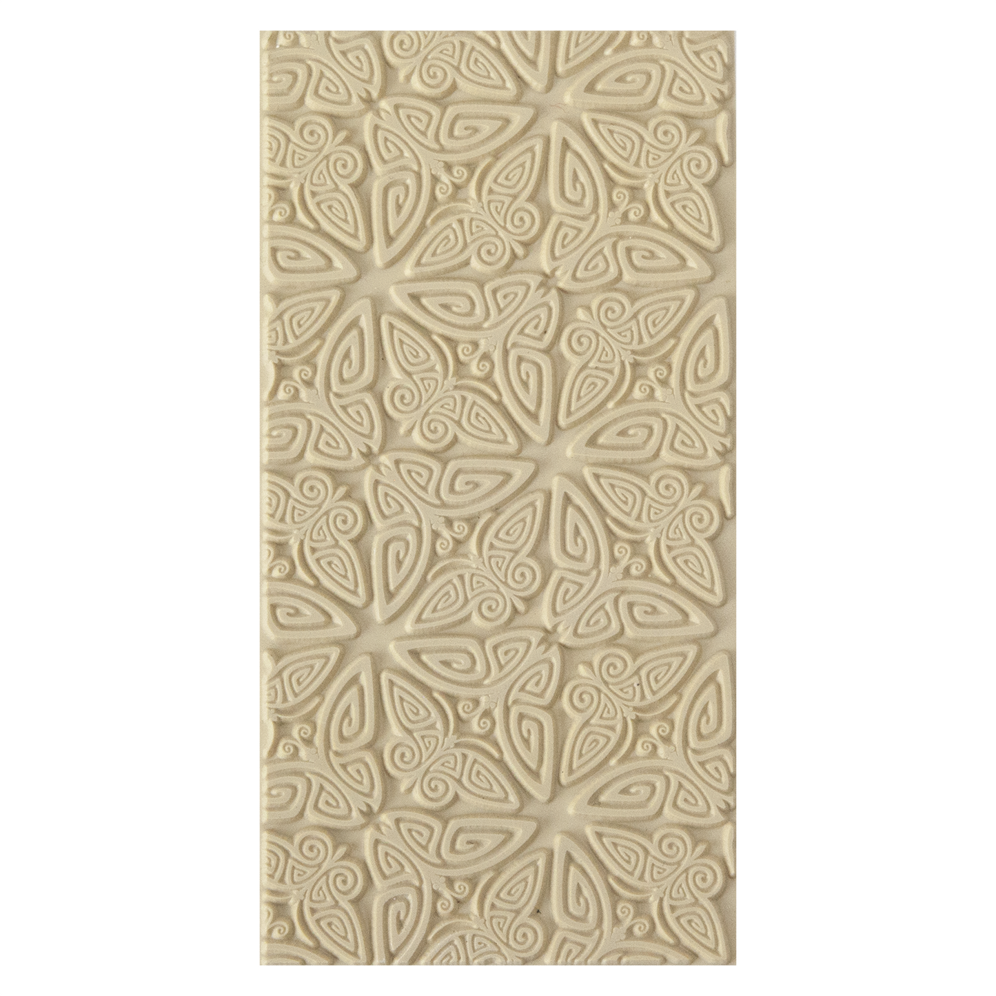 Texture Tile - Butterfly Bash. Beige Texture Tiles are flexible, washable and can be used with any soft clay. Spritz with CoolSlip or dust on Dry Powder Release for stick-free impressions when using metal clay and polymer clay.
