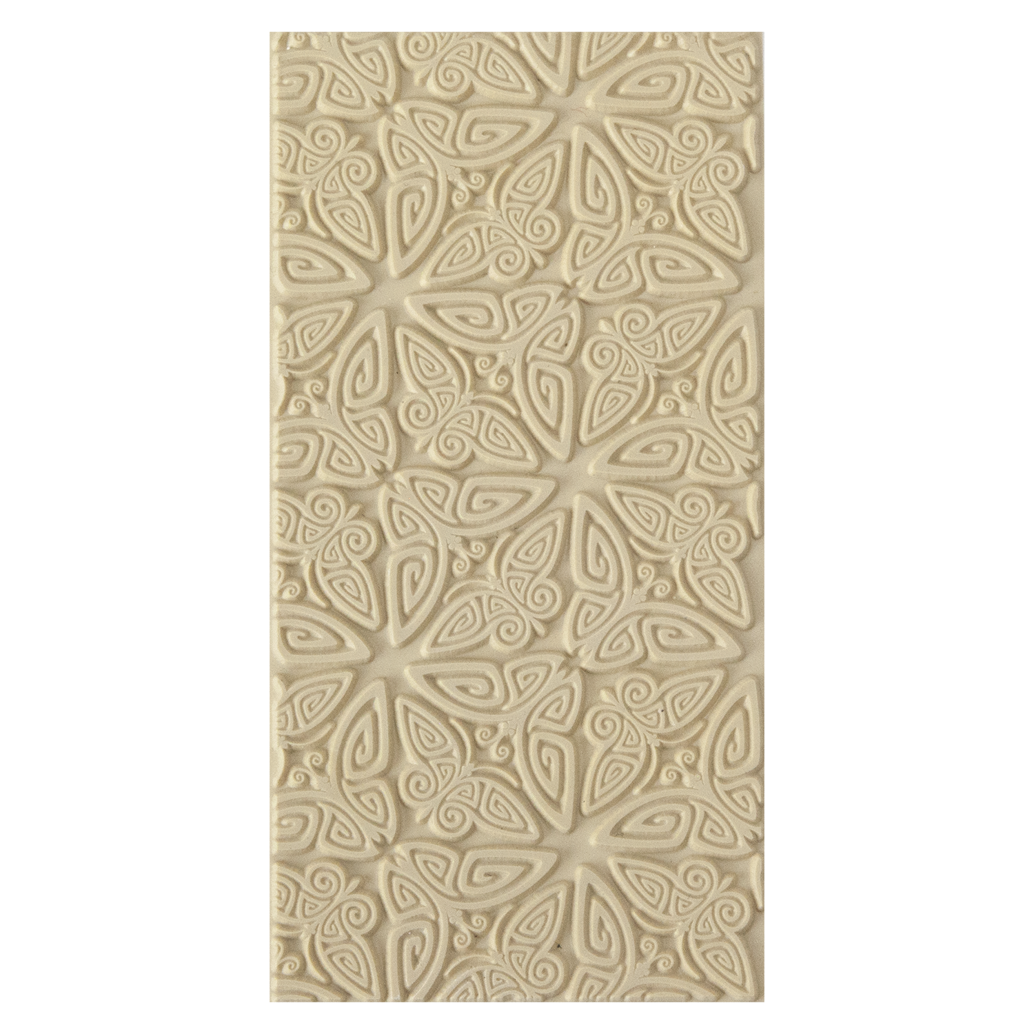 Texture Tile - Butterfly Bash. Beige Texture Tiles are flexible, washable and can be used with any soft clay. Spritz with CoolSlip or dust on Dry Powder Release for stick-free impressions when using metal clay and polymer clay.