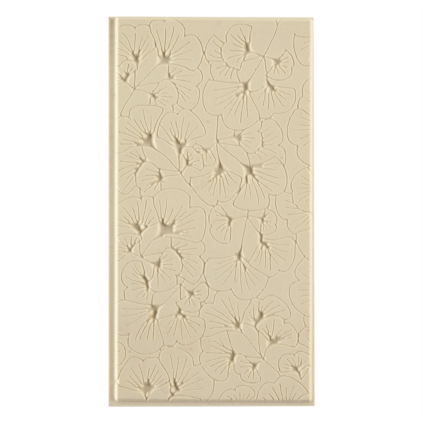 Texture Tile - Gingko Leaves Embossed. Beige Texture Tiles are flexible, washable and can be used with any soft clay. Spritz with CoolSlip or dust on Dry Powder Release for stick-free impressions when using metal clay and polymer clay.