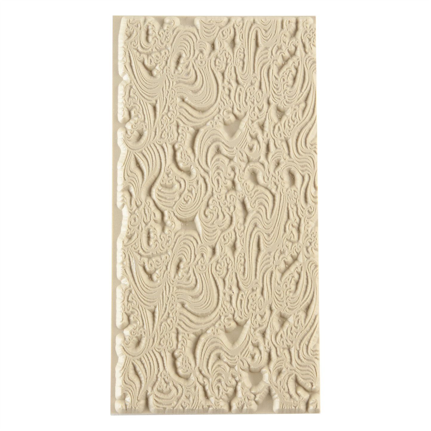 Texture Tile - Turbulence. Beige Texture Tiles are flexible, washable and can be used with any soft clay. Spritz with CoolSlip or dust on Dry Powder Release for stick-free impressions when using metal clay and polymer clay.