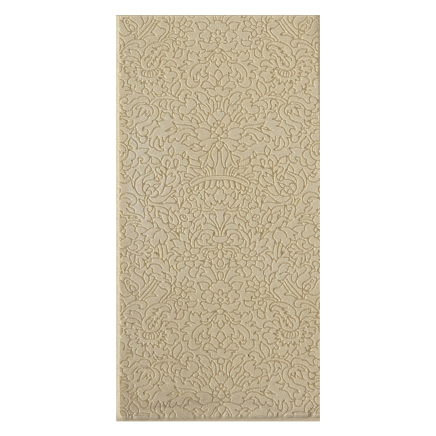 Texture Tile - Formal Rose Fineline. Beige Texture Tiles are flexible, washable and can be used with any soft clay. Spritz with CoolSlip or dust on Dry Powder Release for stick-free impressions when using metal clay and polymer clay.