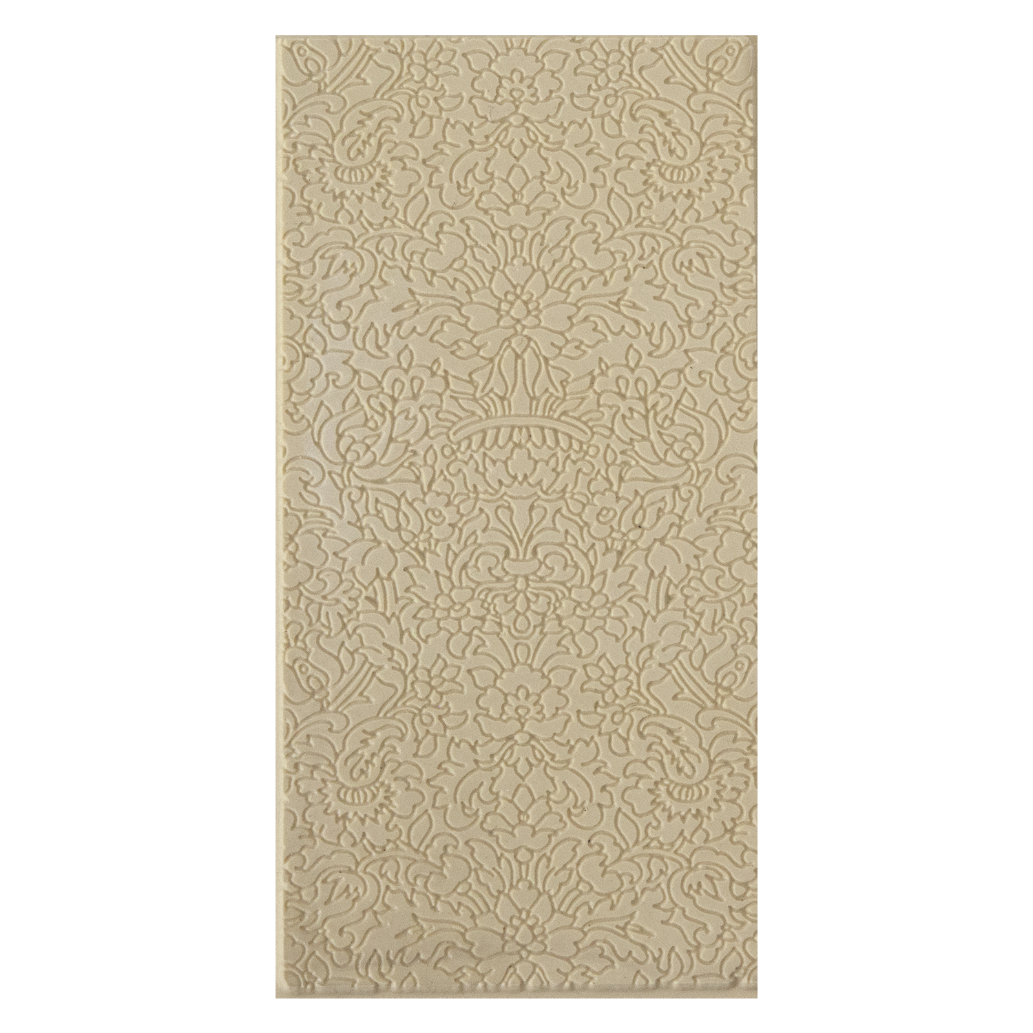 Texture Tile - Formal Rose Fineline. Beige Texture Tiles are flexible, washable and can be used with any soft clay. Spritz with CoolSlip or dust on Dry Powder Release for stick-free impressions when using metal clay and polymer clay.