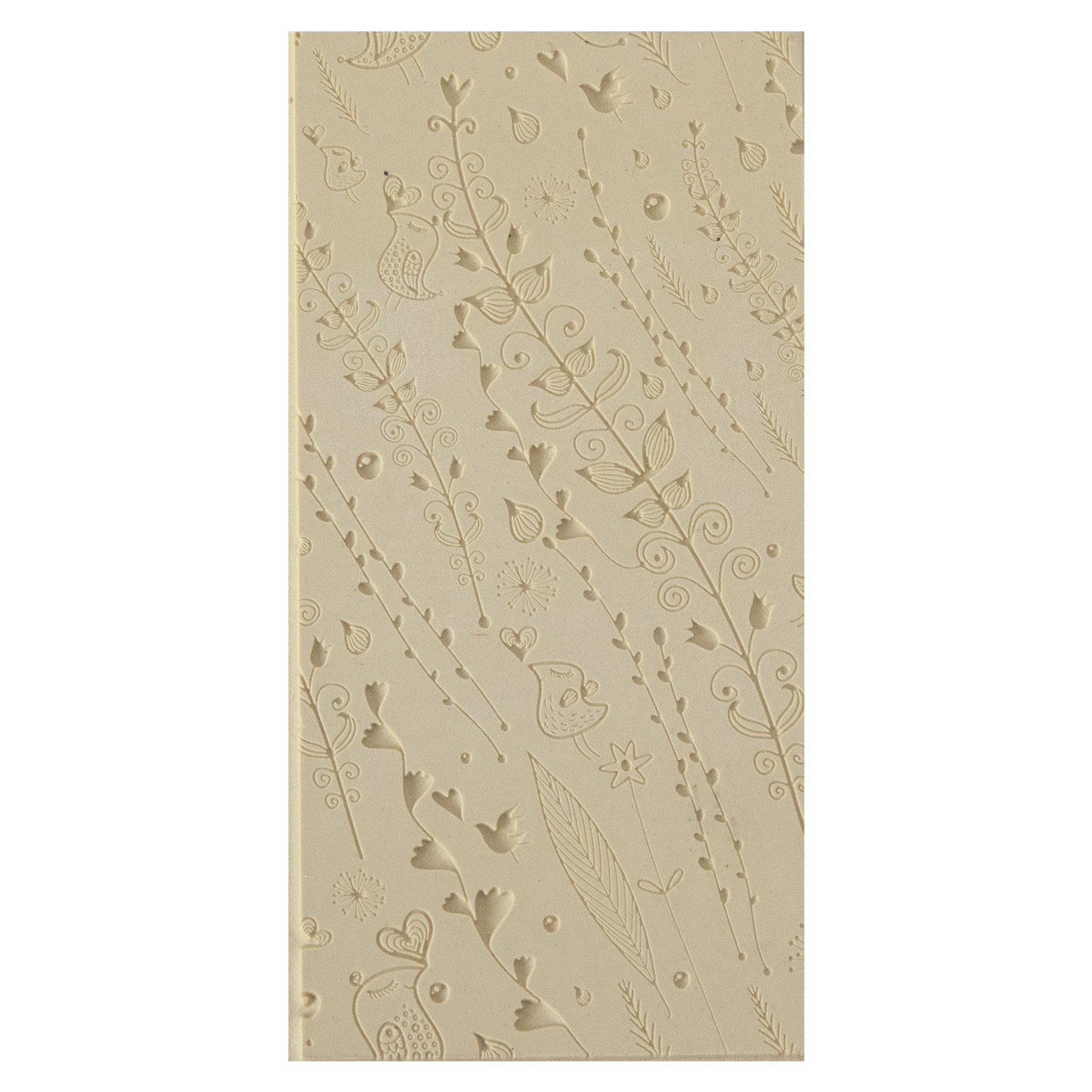 Texture Tile - Spring Love Fineline. Beige Texture Tiles are flexible, washable and can be used with any soft clay. Spritz with CoolSlip or dust on Dry Powder Release for stick-free impressions when using metal clay and polymer clay.