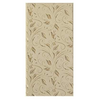 Texture Tile - Leaves & Tendrils Embossed. Beige Texture Tiles are flexible, washable and can be used with any soft clay. Spritz with CoolSlip or dust on Dry Powder Release for stick-free impressions when using metal clay and polymer clay.