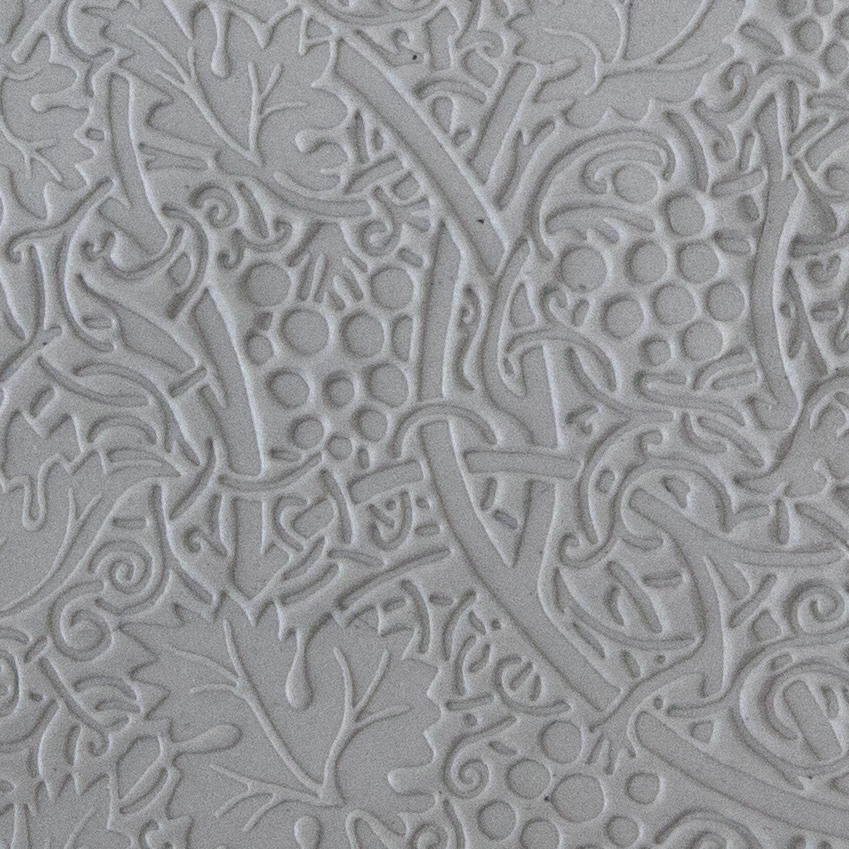 Texture Tile - Grapevines sample rolled into clay