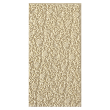 Texture Tile - Floral Curls. Beige Texture Tiles are flexible, washable and can be used with any soft clay. Spritz with CoolSlip or dust on Dry Powder Release for stick-free impressions when using metal clay and polymer clay.