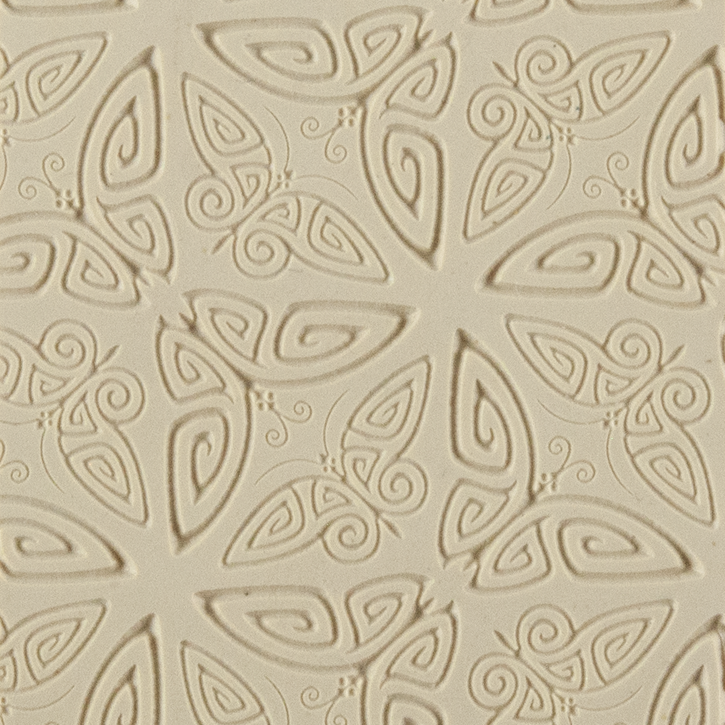 Texture Tile - Butterfly Bash Embossed. Beige Texture Tiles are flexible, washable and can be used with any soft clay. Spritz with CoolSlip or dust on Dry Powder Release for stick-free impressions when using metal clay and polymer clay.