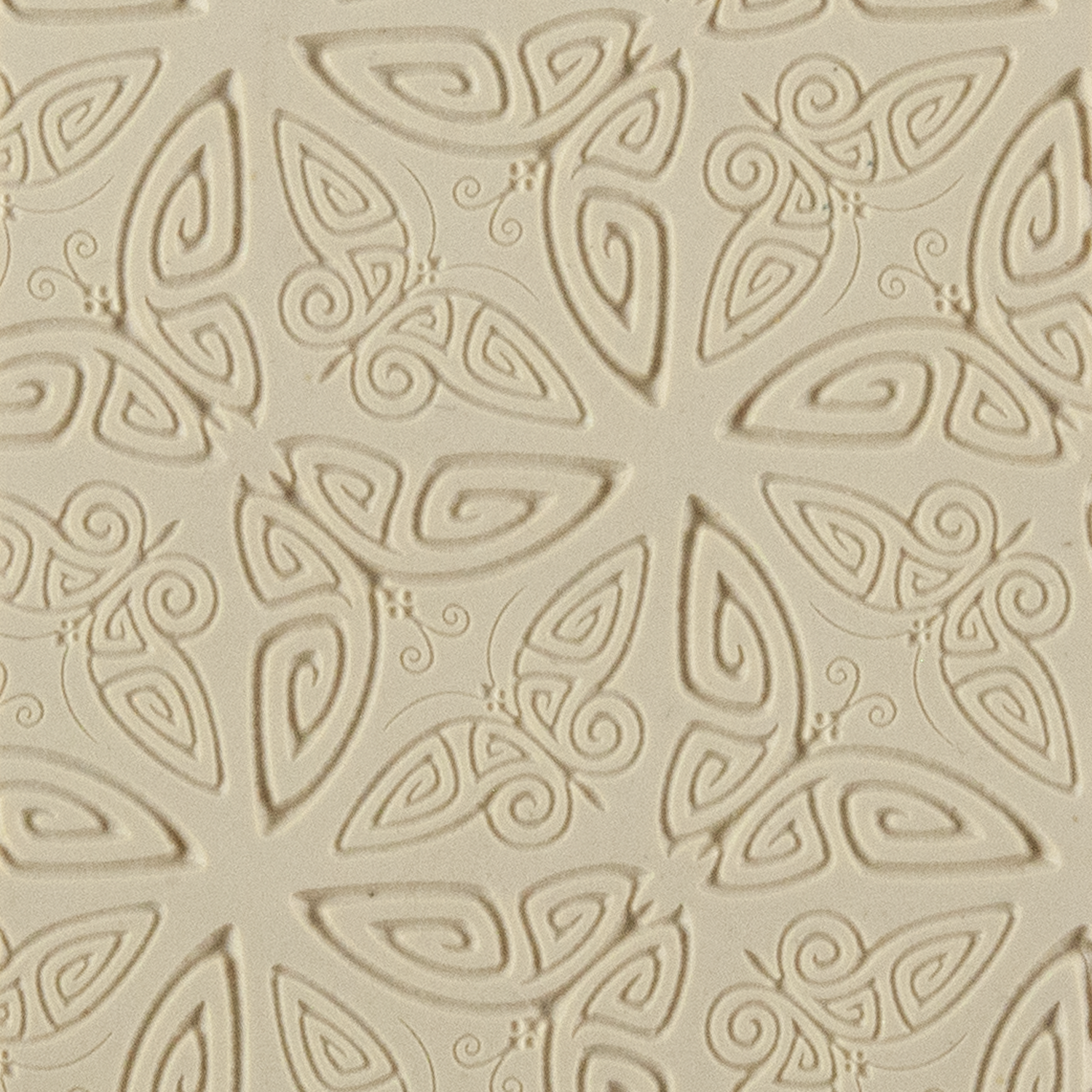 Texture Tile - Butterfly Bash Embossed. Beige Texture Tiles are flexible, washable and can be used with any soft clay. Spritz with CoolSlip or dust on Dry Powder Release for stick-free impressions when using metal clay and polymer clay.