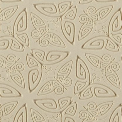 Texture Tile - Butterfly Bash Embossed. Beige Texture Tiles are flexible, washable and can be used with any soft clay. Spritz with CoolSlip or dust on Dry Powder Release for stick-free impressions when using metal clay and polymer clay.