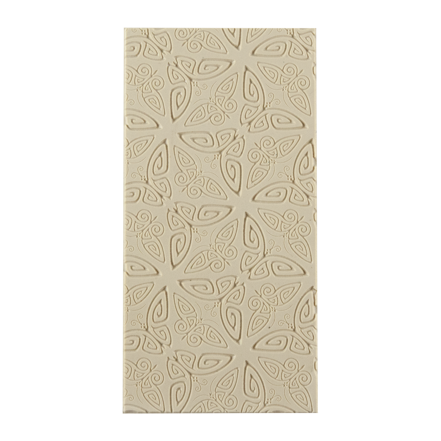 Texture Tile - Butterfly Bash Embossed. Beige Texture Tiles are flexible, washable and can be used with any soft clay. Spritz with CoolSlip or dust on Dry Powder Release for stick-free impressions when using metal clay and polymer clay.