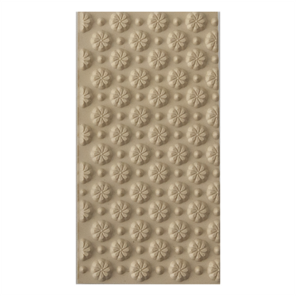 Texture Tile - Field of Daisies. Beige Texture Tiles are flexible, washable and can be used with any soft clay. Spritz with CoolSlip or dust on Dry Powder Release for stick-free impressions when using metal clay and polymer clay.