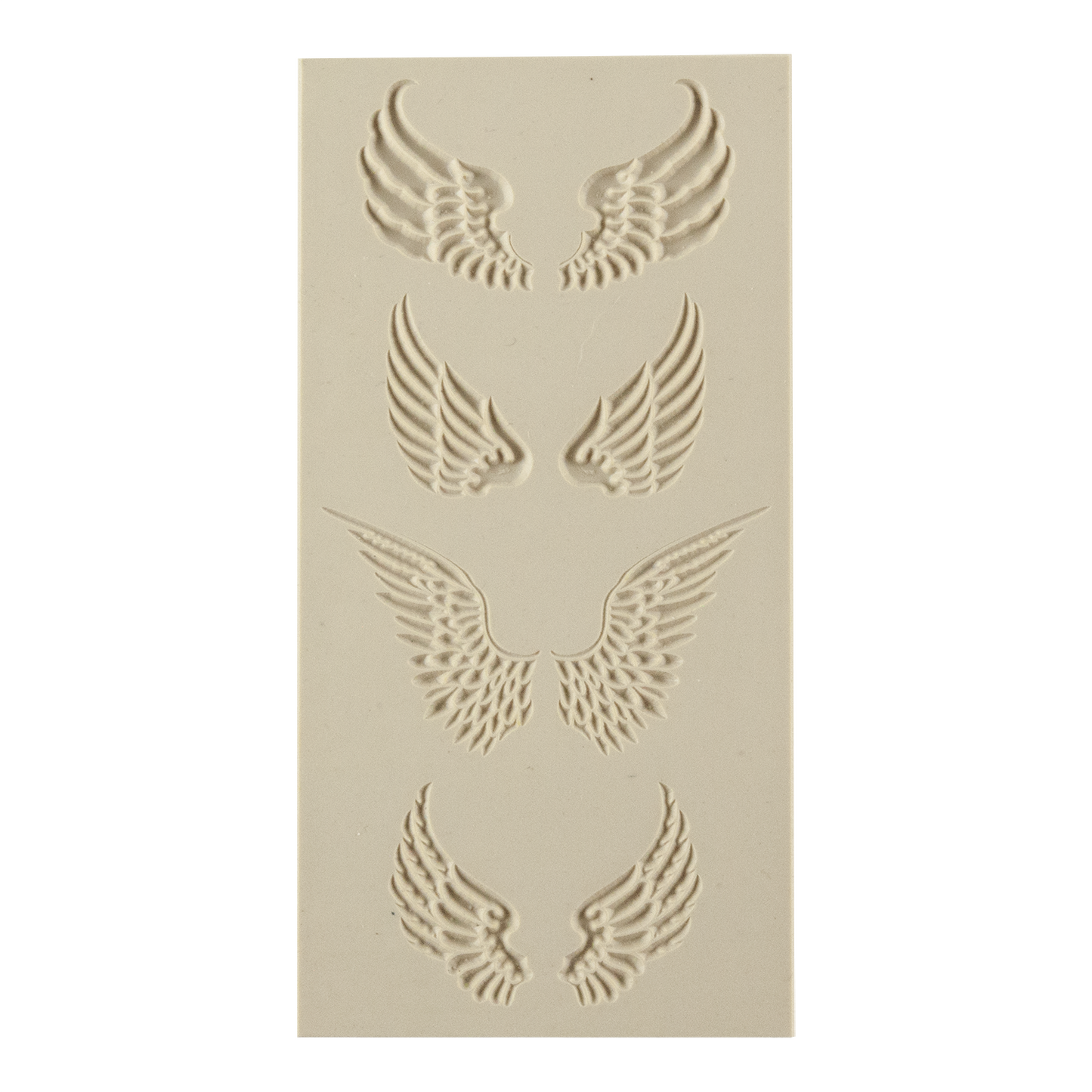 Texture Tile - Angel Wings Embossed. Beige Texture Tiles are flexible, washable and can be used with any soft clay. Spritz with CoolSlip or dust on Dry Powder Release for stick-free impressions when using metal clay and polymer clay.