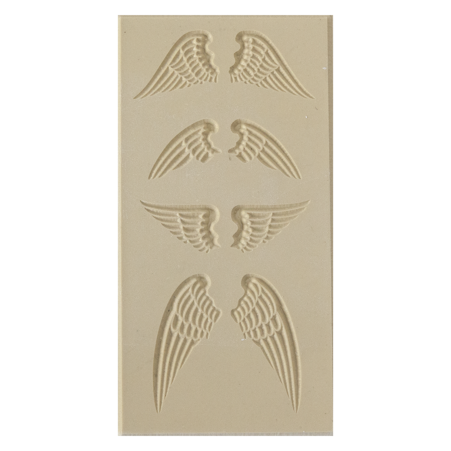 Texture Tile - Natural Wings Embossed. Beige Texture Tiles are flexible, washable and can be used with any soft clay. Spritz with CoolSlip or dust on Dry Powder Release for stick-free impressions when using metal clay and polymer clay.