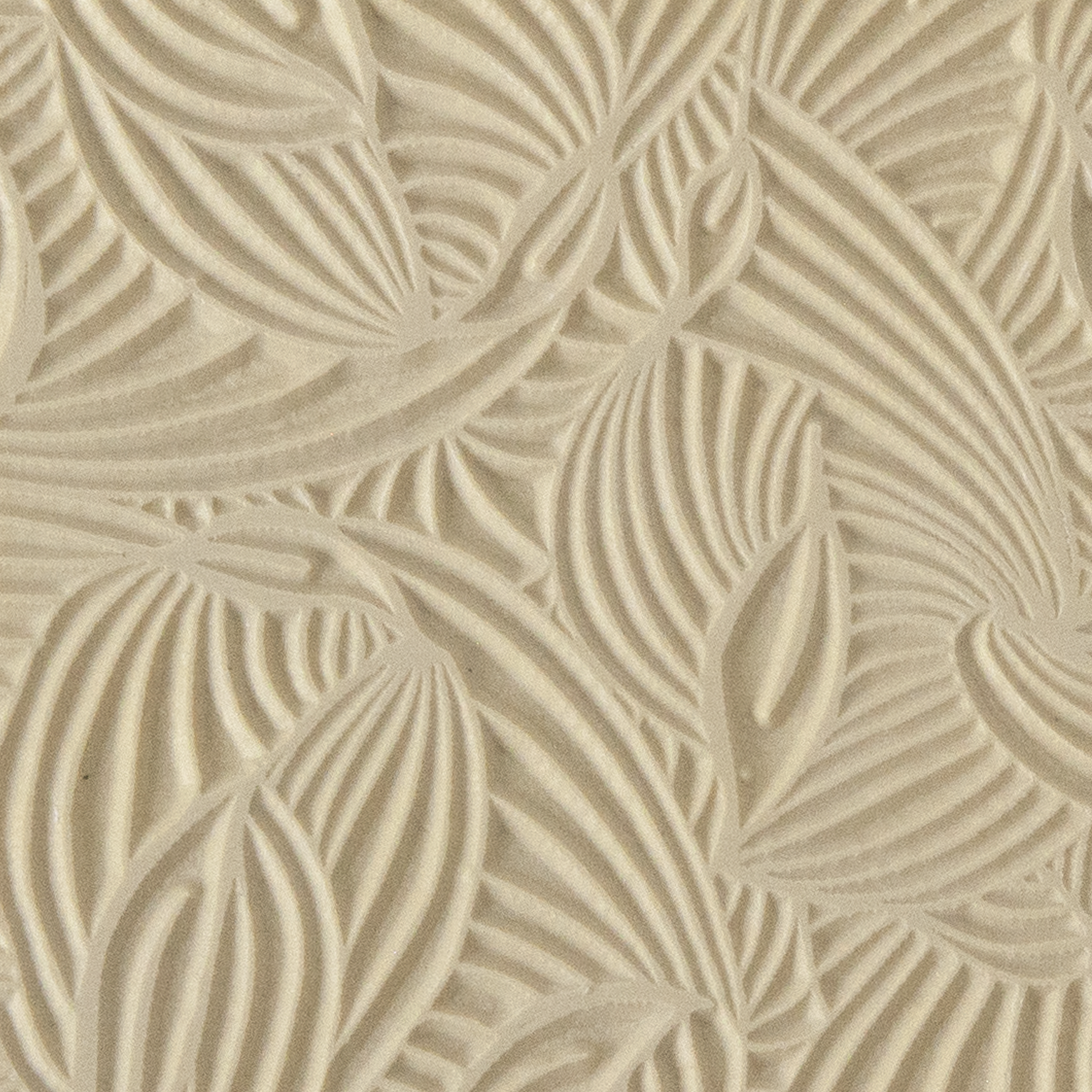Texture Tile - Dancing Hosta. Beige Texture Tiles are flexible, washable and can be used with any soft clay. Spritz with CoolSlip or dust on Dry Powder Release for stick-free impressions when using metal clay and polymer clay.