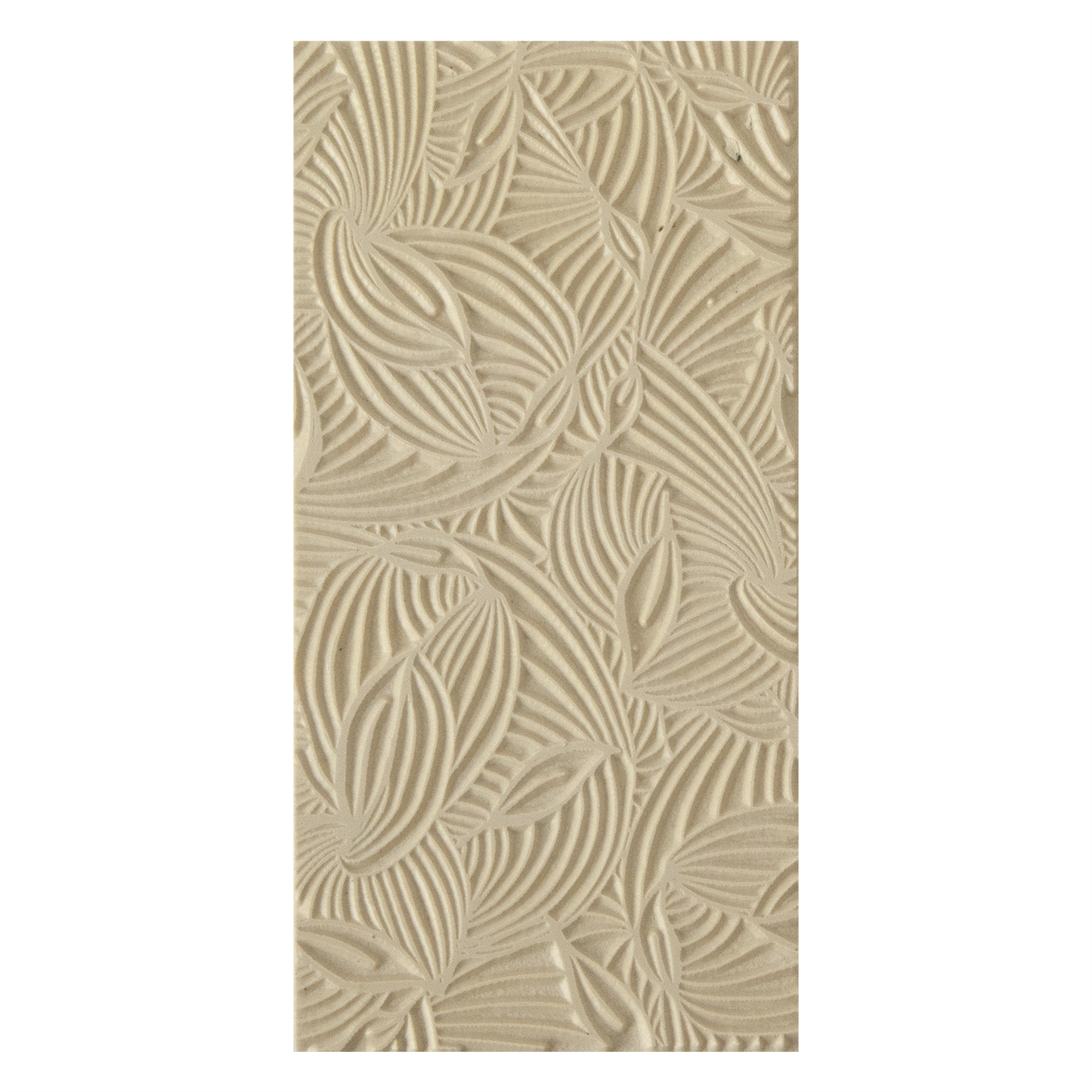 Texture Tile - Dancing Hosta. Beige Texture Tiles are flexible, washable and can be used with any soft clay. Spritz with CoolSlip or dust on Dry Powder Release for stick-free impressions when using metal clay and polymer clay.