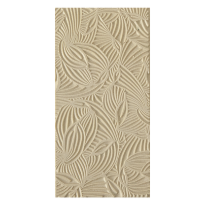 Texture Tile - Dancing Hosta. Beige Texture Tiles are flexible, washable and can be used with any soft clay. Spritz with CoolSlip or dust on Dry Powder Release for stick-free impressions when using metal clay and polymer clay.