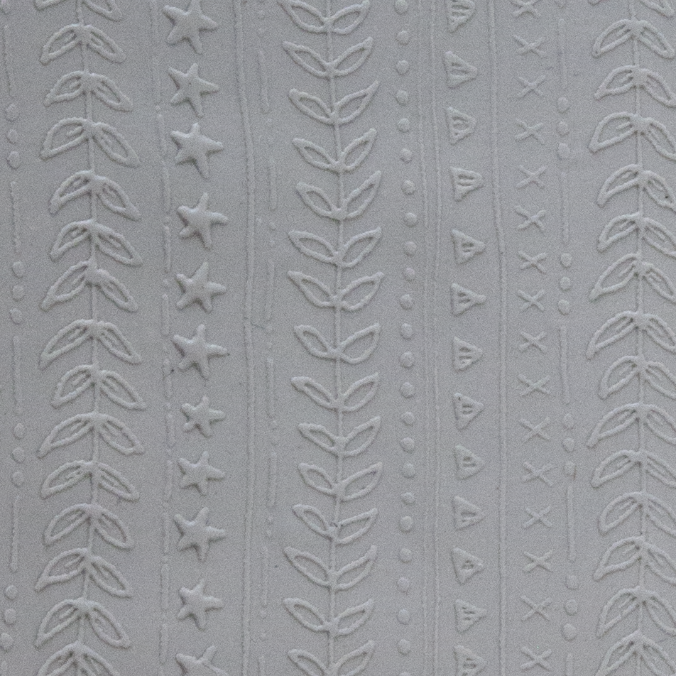 Texture Tile - Vines & Lines Fineline sample rolled into clay