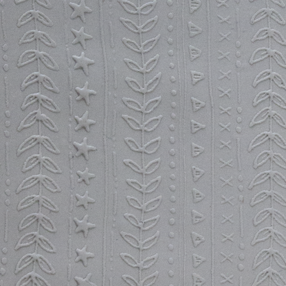Texture Tile - Vines & Lines Fineline sample rolled into clay