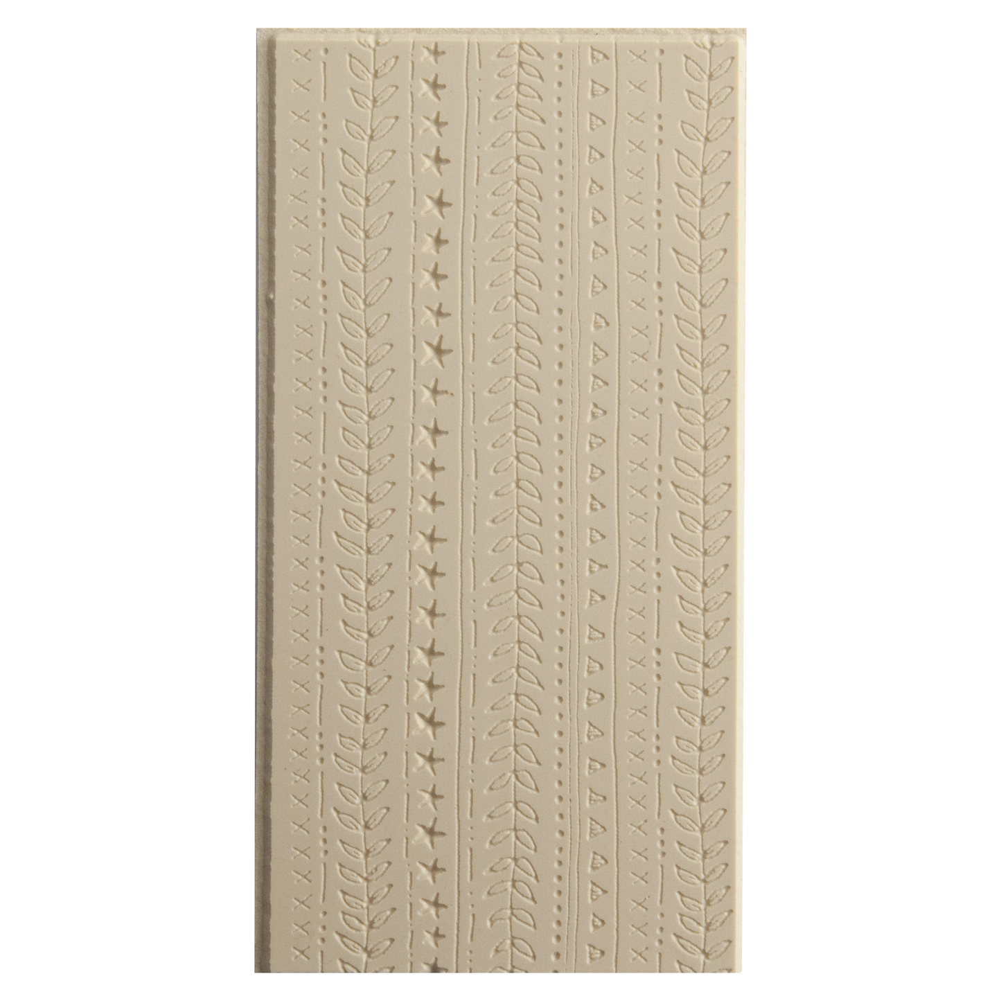 Texture Tile - Vines & Lines Fineline. Beige Texture Tiles are flexible, washable and can be used with any soft clay. Spritz with CoolSlip or dust on Dry Powder Release for stick-free impressions when using metal clay and polymer clay.