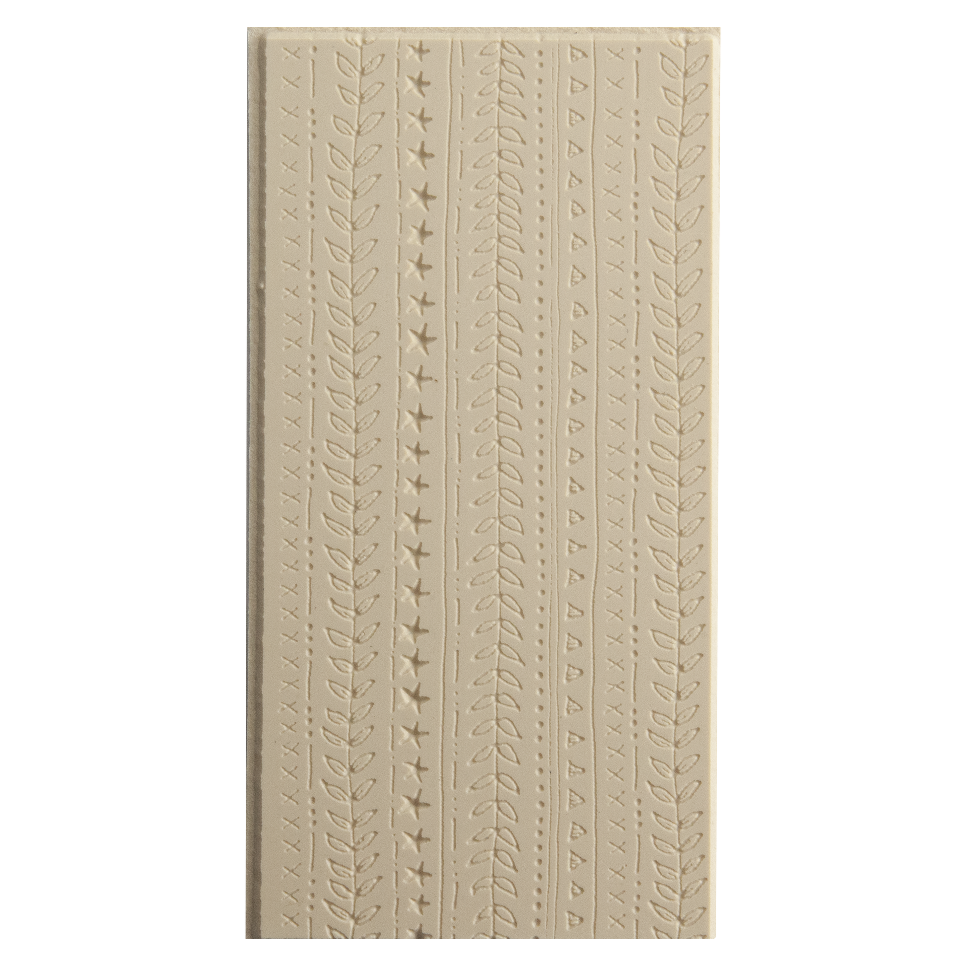 Texture Tile - Vines & Lines Fineline. Beige Texture Tiles are flexible, washable and can be used with any soft clay. Spritz with CoolSlip or dust on Dry Powder Release for stick-free impressions when using metal clay and polymer clay.