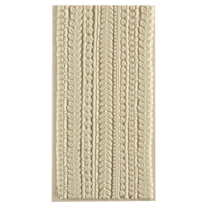 Texture Tile - Vines & Lines. Beige Texture Tiles are flexible, washable and can be used with any soft clay. Spritz with CoolSlip or dust on Dry Powder Release for stick-free impressions when using metal clay and polymer clay.