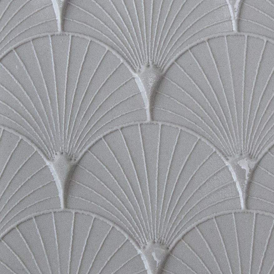 Texture Tile - Fan-tastic Embossed sample rolled into clay