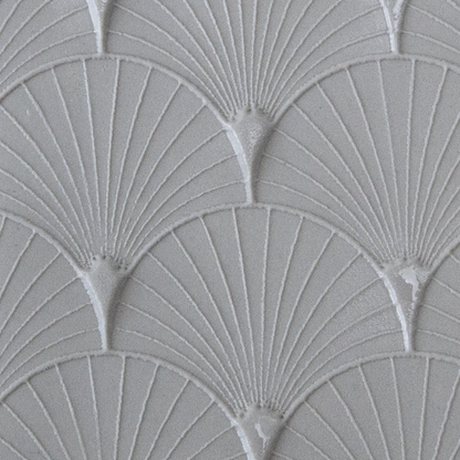 Texture Tile - Fan-tastic Embossed sample rolled into clay