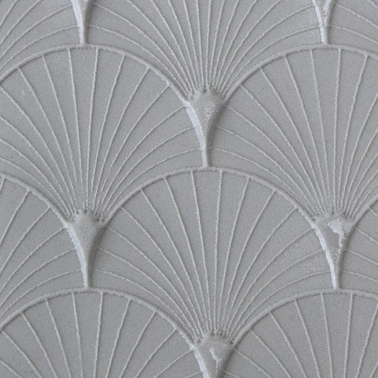 Texture Tile - Fan-tastic Embossed sample rolled into clay