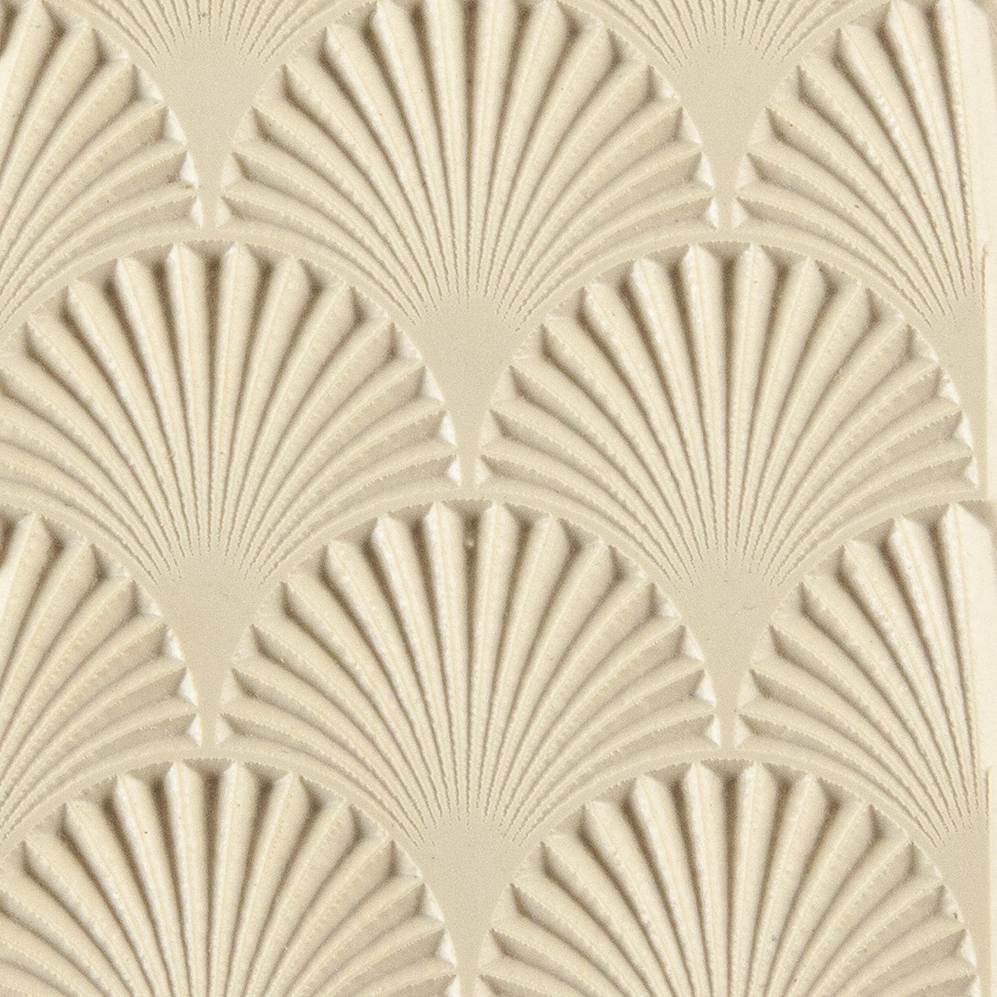 Texture Tile - Fan-tastic. Beige Texture Tiles are flexible, washable and can be used with any soft clay. Spritz with CoolSlip or dust on Dry Powder Release for stick-free impressions when using metal clay and polymer clay.