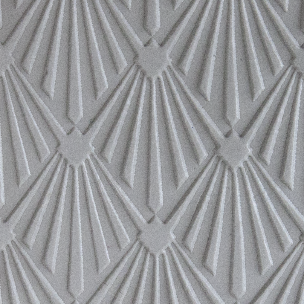 Texture Tile - Deco Diamond Embossed sample rolled into clay