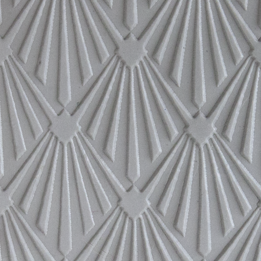Texture Tile - Deco Diamond Embossed sample rolled into clay