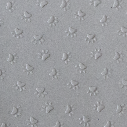 Texture Tile - Wipe Your Paws! Embossed sample rolled into clay