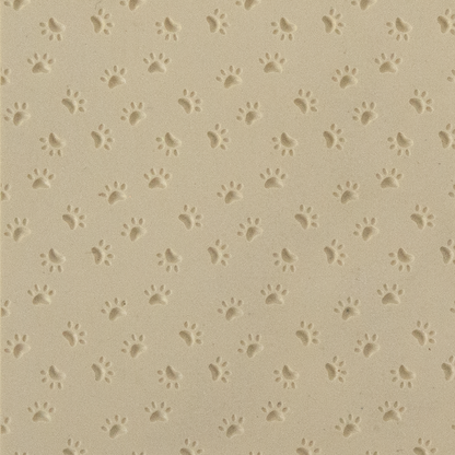 Texture Tile - Wipe Your Paws! Embossed. Beige Texture Tiles are flexible, washable and can be used with any soft clay. Spritz with CoolSlip or dust on Dry Powder Release for stick-free impressions when using metal clay and polymer clay.