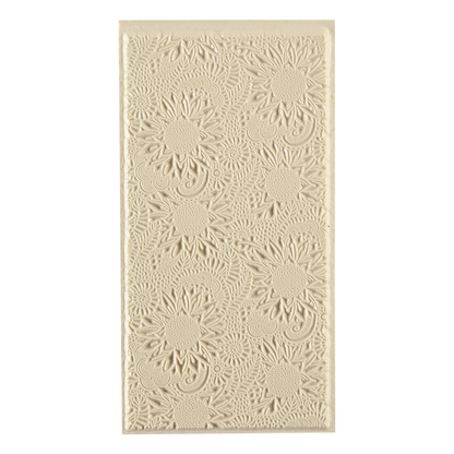 Texture Tile - Brilliant Blooms. Beige Texture Tiles are flexible, washable and can be used with any soft clay. Spritz with CoolSlip or dust on Dry Powder Release for stick-free impressions when using metal clay and polymer clay.