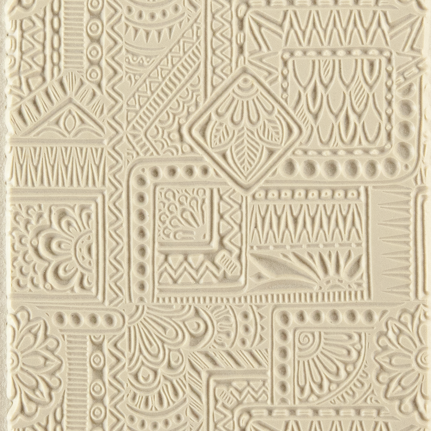 Texture Tile - Botany Borders. Beige Texture Tiles are flexible, washable and can be used with any soft clay. Spritz with CoolSlip or dust on Dry Powder Release for stick-free impressions when using metal clay and polymer clay.