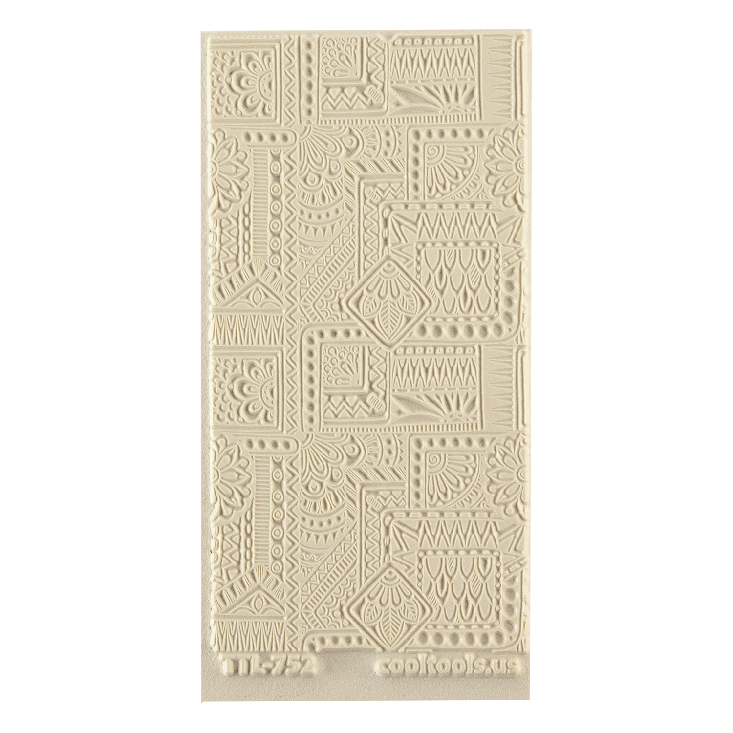 Texture Tile - Botany Borders. Beige Texture Tiles are flexible, washable and can be used with any soft clay. Spritz with CoolSlip or dust on Dry Powder Release for stick-free impressions when using metal clay and polymer clay.