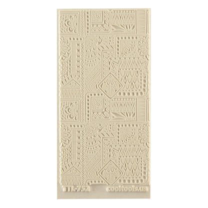 Texture Tile - Botany Borders. Beige Texture Tiles are flexible, washable and can be used with any soft clay. Spritz with CoolSlip or dust on Dry Powder Release for stick-free impressions when using metal clay and polymer clay.