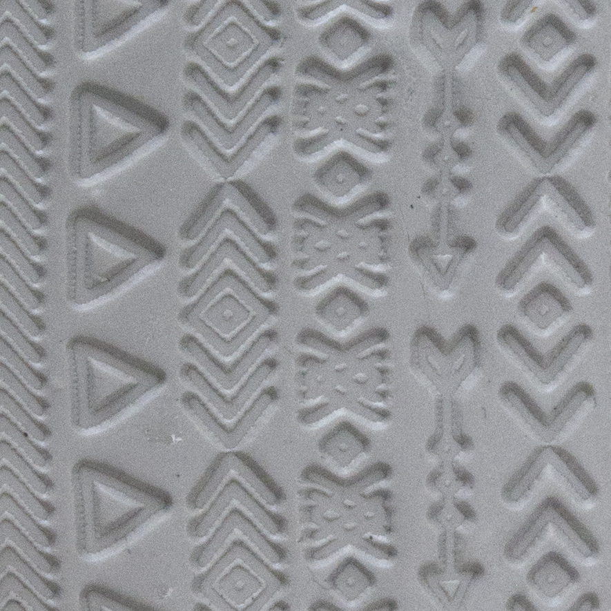 Texture Tile - Tribal Borders sample rolled into clay