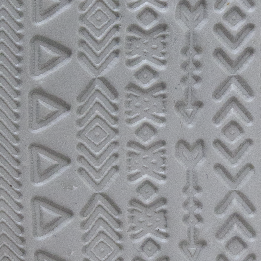 Texture Tile - Tribal Borders sample rolled into clay