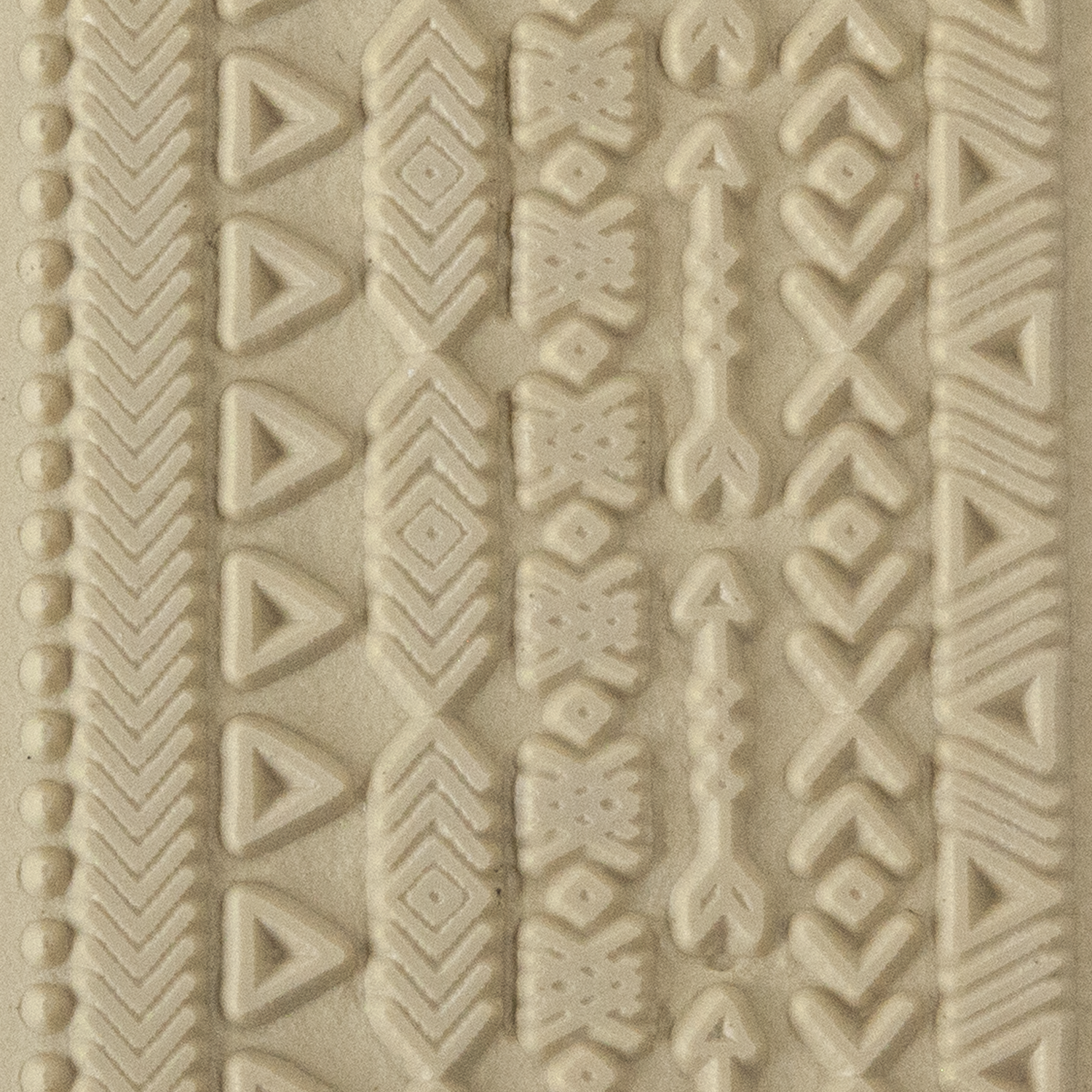 Texture Tile - Tribal Borders. Beige Texture Tiles are flexible, washable and can be used with any soft clay. Spritz with CoolSlip or dust on Dry Powder Release for stick-free impressions when using metal clay and polymer clay.